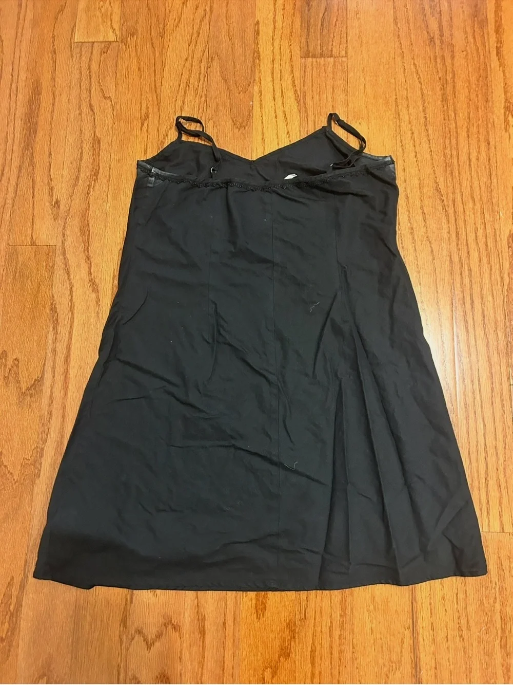 Black Adjustable Strap Slip Dress Full Slip Layering Piece Women's Small